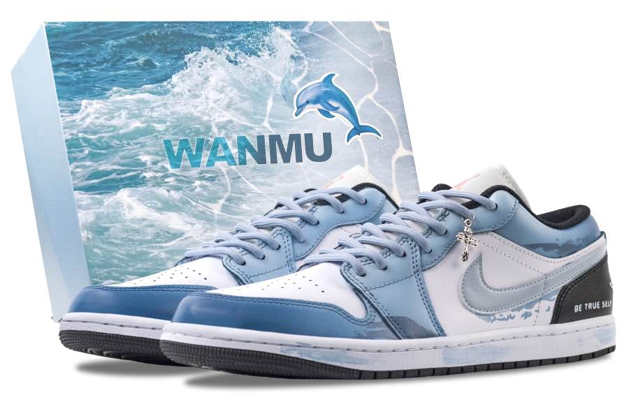 Jordan Jordan Air Jordan 1 Chronological Chapter, Maris Sal Ice Blue Abrasion Resistant Abrasion Resistant Low top