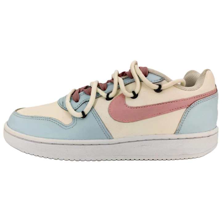 Nike Nike EBERNON Slip Resistant Abrasion Resistant Low top Skateboard Shoes Women's Blue Pink