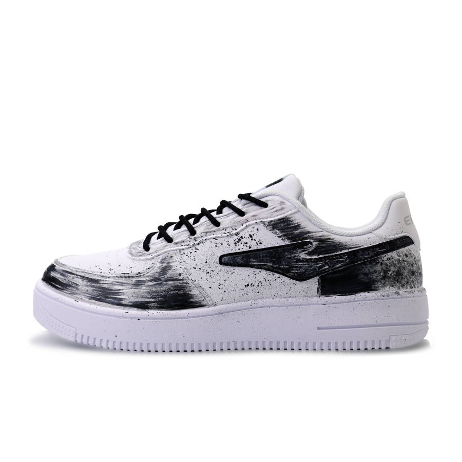 Erke Skateboard Slip Resistant Cushioning Low top Skateboard Shoes Men's Black White
