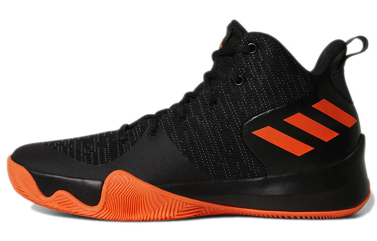 Adidas Adidas Explosive Flash Slip Resistant Abrasion Resistant High top Vintage Basketball Shoes Men's Black Orange
