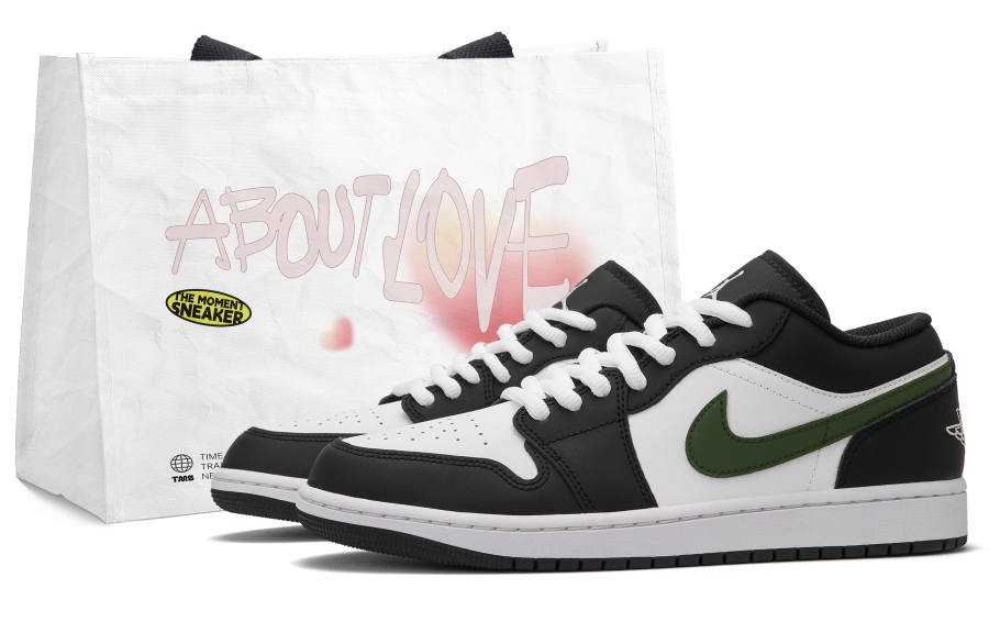 Jordan Jordan Air Jordan 1 Green Hook Low top Skateboard Shoes Unisex Black