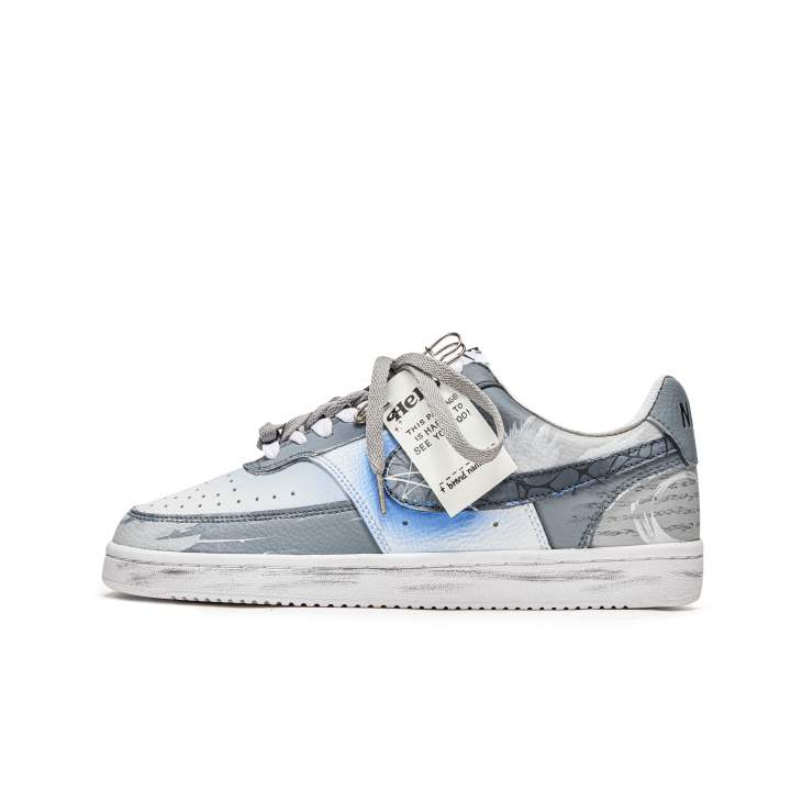 Nike Nike Court Vision 1 Slip Resistant Cushioning Low top Skateboard Shoes Men's Gray White