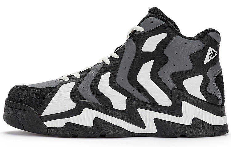 Kappa High top Skateboard Shoes Unisex Black Gray White