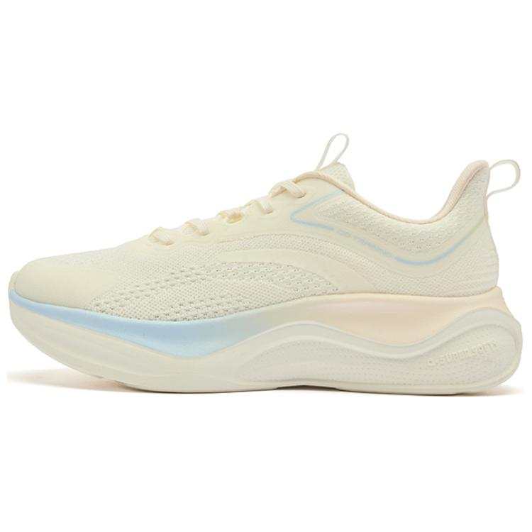 QIAODAN Synthetic Leather Cushioning Breathable Low top Training Shoes Women's Beige Blue