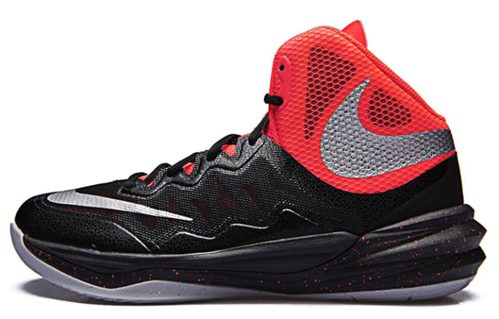 Nike Nike Comfortable Cushioning Slip Resistant Abrasion Resistant Mid top Basketball Shoes Men's Black Red