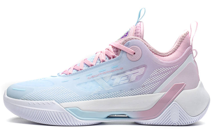 XTEP Levitation 6 Cushioning Slip Resistant Abrasion Resistant Breathable Low top Basketball Shoes Men's Pink Blue