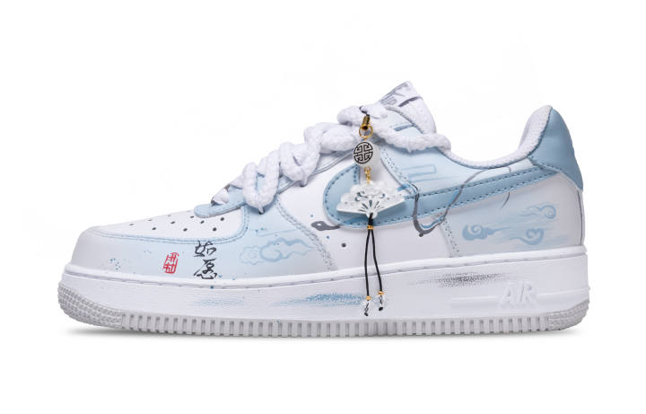 Nike Nike Air Force 1 Low top Skateboard Shoes Men's Sky Blue