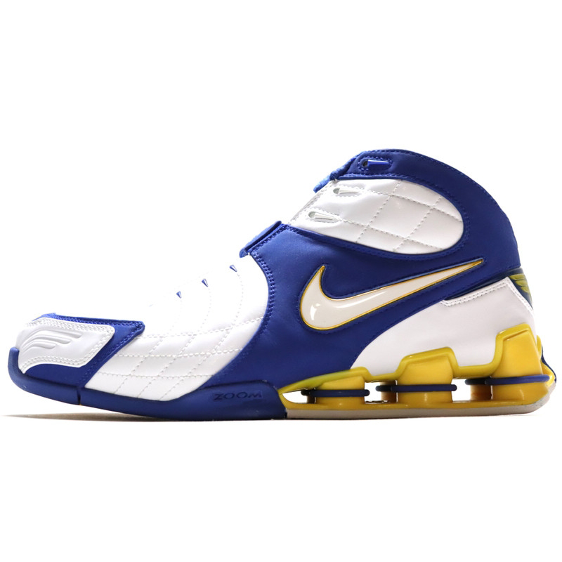 Nike Nike Shox VC V Cushioning Slip Resistant Abrasion Resistant Mid top Basketball Shoes Men's White Blue Yellow