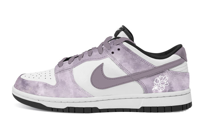 Nike Nike Dunk Floral Vine Romantic Abrasion Resistant Low top Skateboard Shoes Unisex Purple