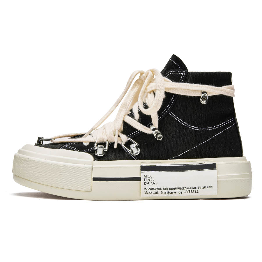 Converse All Star ADCDAVINCI Custom, White Bandage Slip Resistant And Breathable High top Canvas Shoes Unisex Black