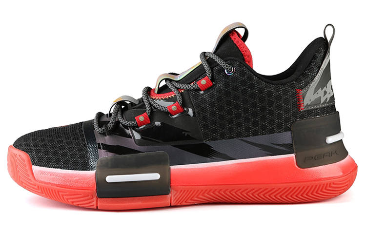 PEAK Flash Cushioning, Wear Resistant Low top Basketball Shoes Men's Black Red