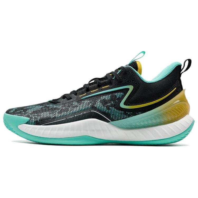 XTEP Jie Ao 2 Slip Resistant Abrasion Resistant Low top Basketball Shoes Men's Black Green
