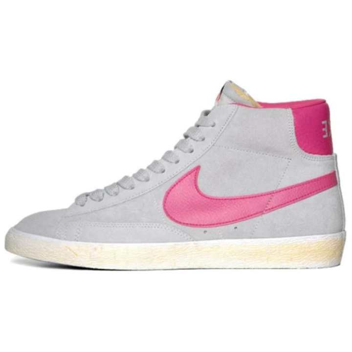 Nike Nike Blazer High Slip Resistant Abrasion Resistant Mid top Skateboard Shoes Men's Gray Pink