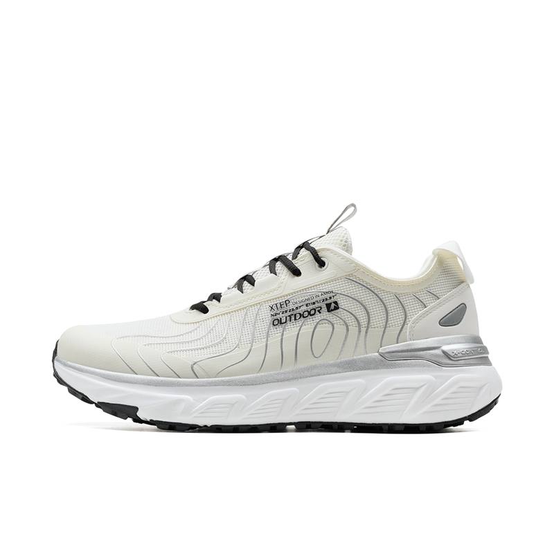 XTEP Open Country 1.0 Cushioning Abrasion Resistant Lightweight Low top Hiking Shoes Men's Sail White