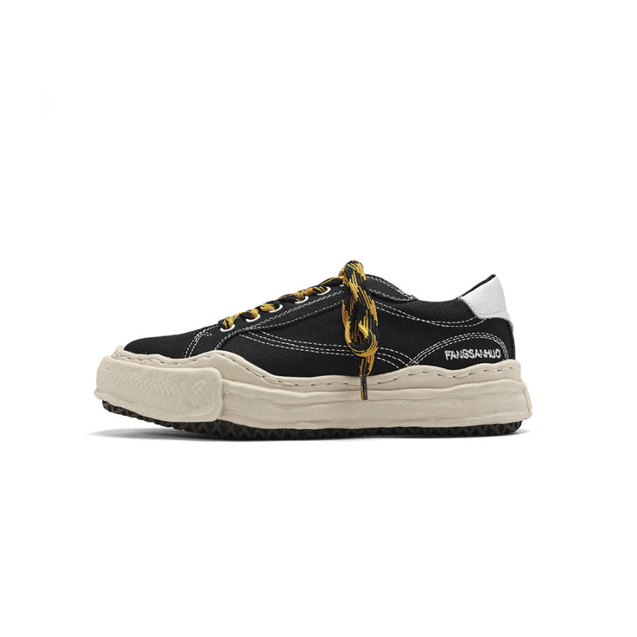 FANGSANHUO Abrasion Resistant Coverage Quick Dry Low top Canvas Shoes Unisex Black