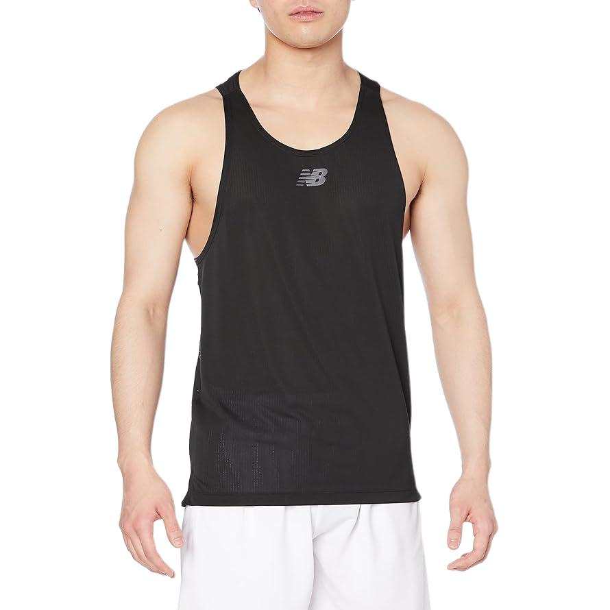 New Balance New Balance Tank Tops Men's Black Crew Neck Moderate Sleeveless