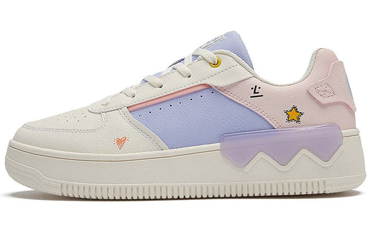 361° Air Force 1 Fashion Trend Abrasion Resistant Breathable Low top Skateboard Shoes Women's White Purple