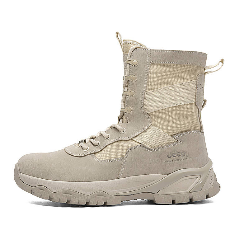 Jeep Cow Split Leather Abrasion Resistant High top Mountaineering Shoes Men's