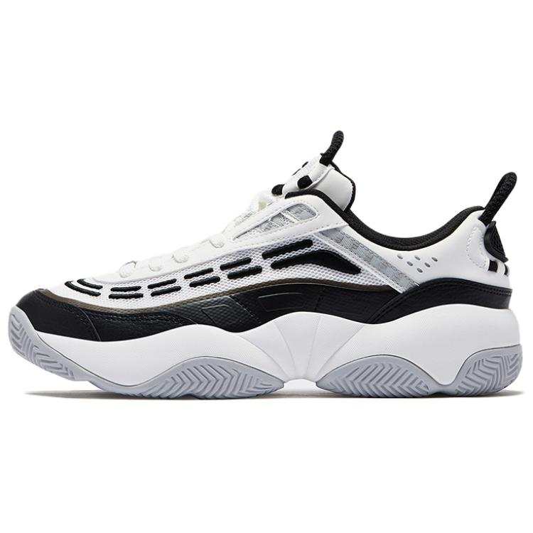 FILA FUSION FIRE Flame Shoes Textile, Synthetic Leather Low top Vintage Basketball Shoes Men's Black White