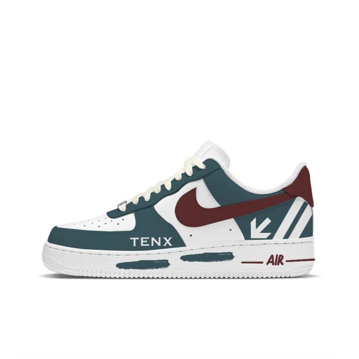 Nike Nike Air Force 1 Low top Skateboard Shoes Men's Red Green White