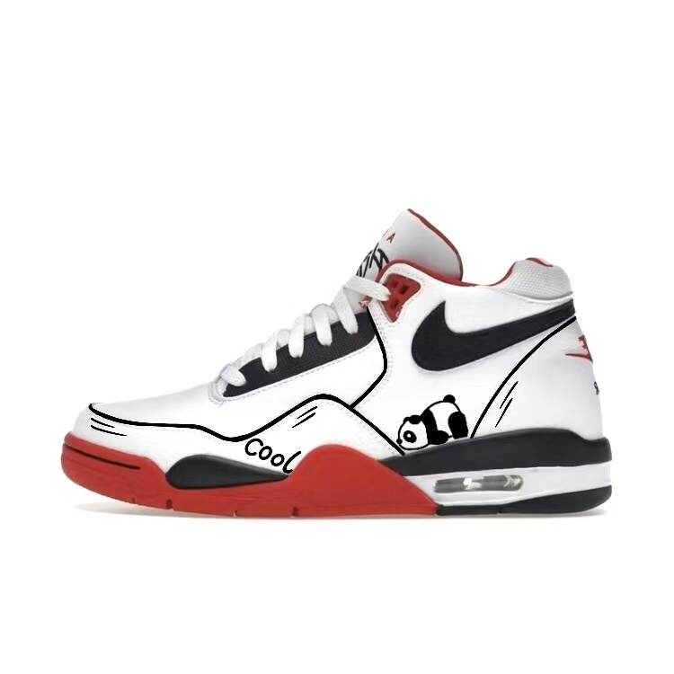 Nike Nike Flight Legacy Cushioning, Wear Resistant Mid top Vintage Basketball Shoes Men's White