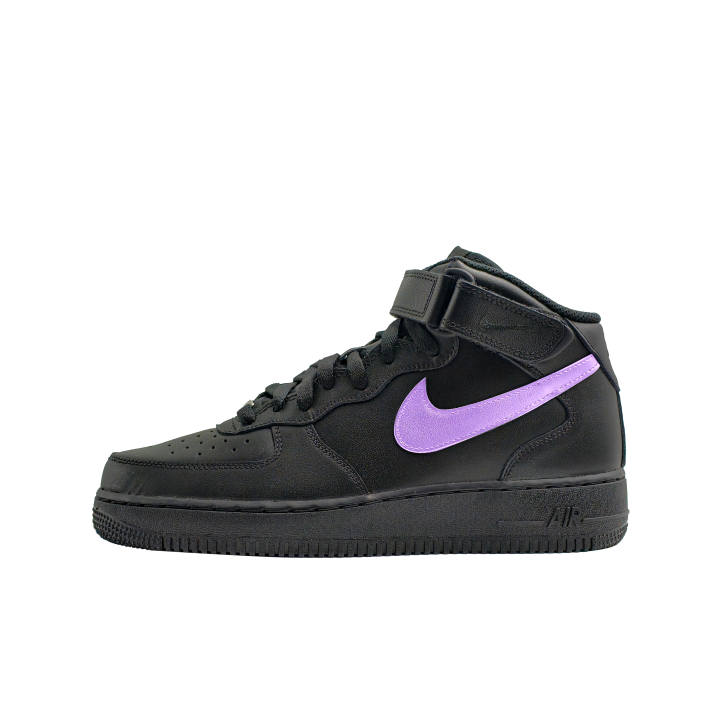Nike Nike Air Force 1 Height Increasing Slip Resistant Abrasion Resistant Mid top Skateboard Shoes Unisex Black Purple