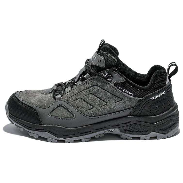 TOREAD Slip Resistant, Abrasion Resistant, Thermal Low top Hiking Shoes Men's Gray Black