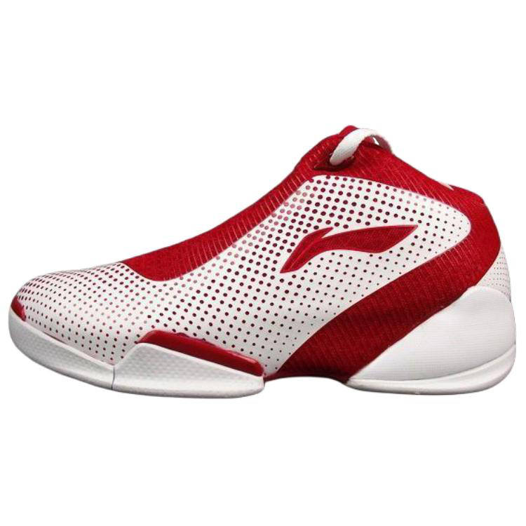 Li-Ning Li Ning Cushioning Abrasion Resistant Cushioning, Wear Resistant Mid top Basketball Shoes Unisex Red White