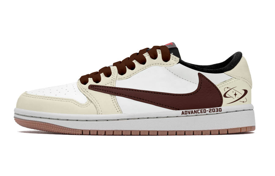 Jordan Travis Scott x Jordan Air Jordan 1 Beige Mocha Travis Scott X AJ1 Low Top Versatile Abrasion Resistant Breathable