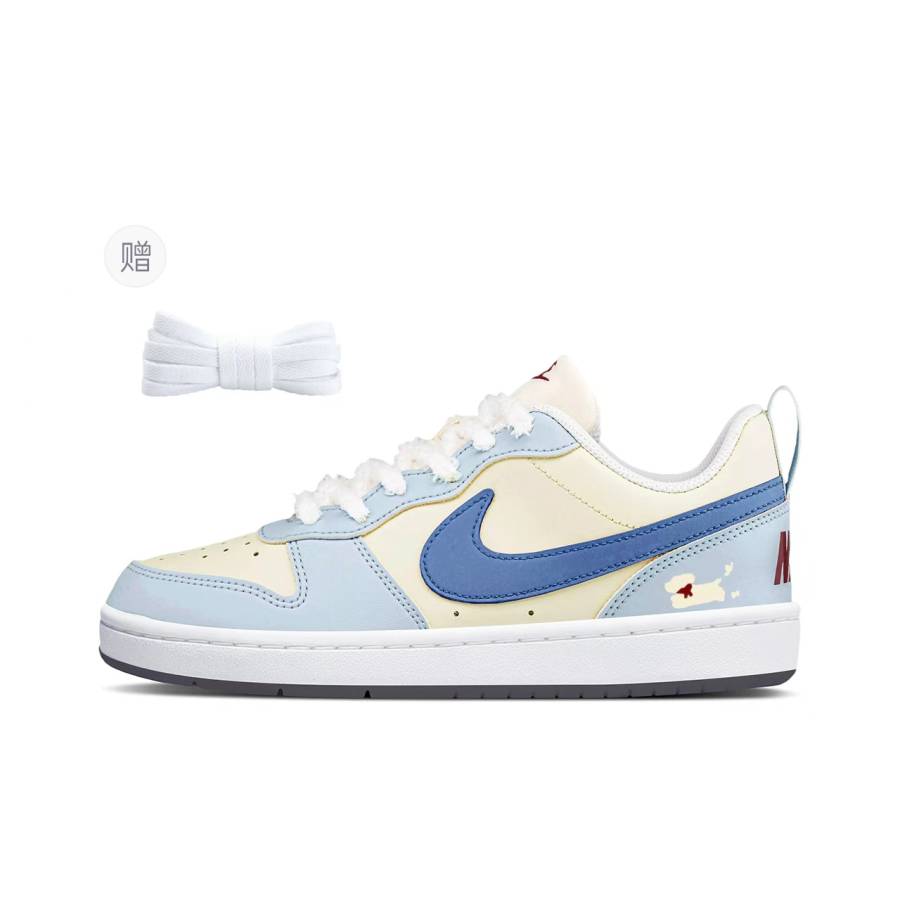 Nike Nike Court Borough Abrasion Resistant Low top Skateboard Shoes Women's Yellow Blue