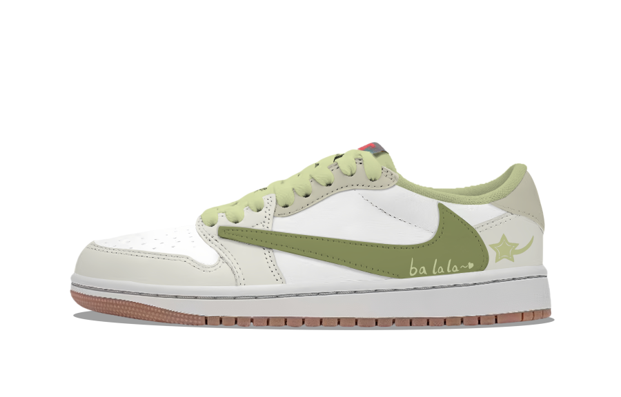 Jordan Travis Scott x Jordan Air Jordan 1 Cyan Mist Star Hook Abrasion Resistant Breathable Abrasion Resistant Breathable