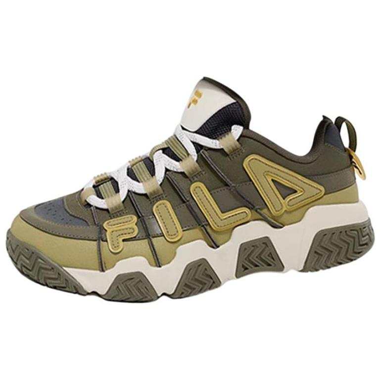FILA FUSION BUSTER Puffy Shoes Low top Vintage Basketball Shoes Men's Olive Green