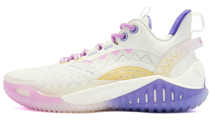 QIAODAN Blast 2.0 BOOM Cushioning Anti-Slip And Wear-Resistant Low-Top Basketball Shoes Men's Ivory Nitrogen Purple