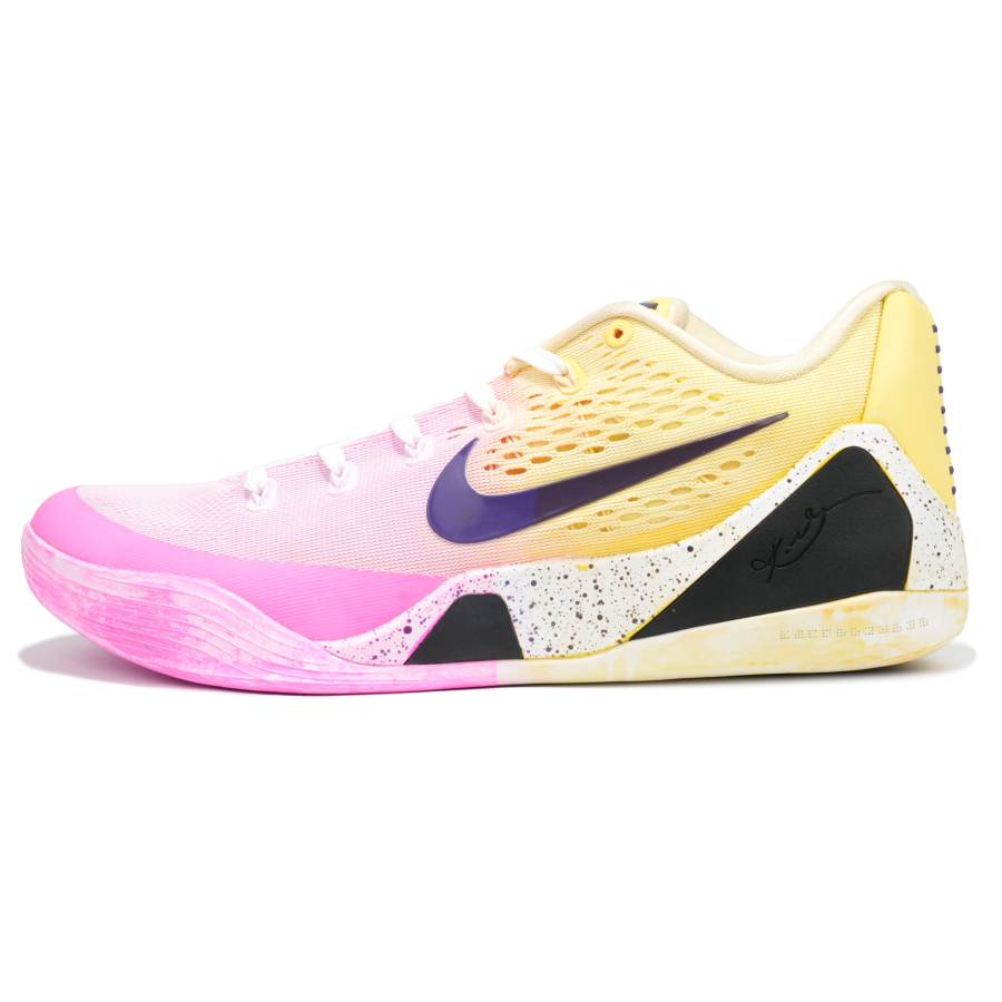 Nike Nike Kobe 9 Cushioning Abrasion Resistant Cushioning, Wear Resistant Low top Basketball Shoes Unisex Pink Yellow