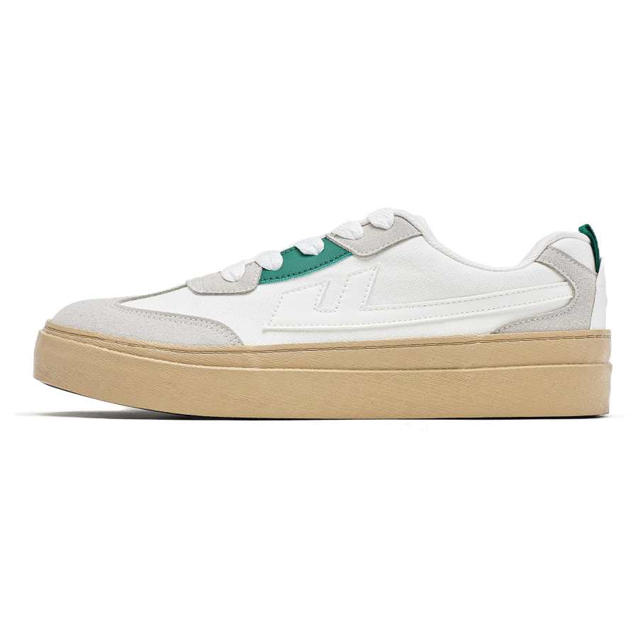 Warrior Lightweight Support Height Increasing Low top Skateboard Shoes Unisex White Gray Green