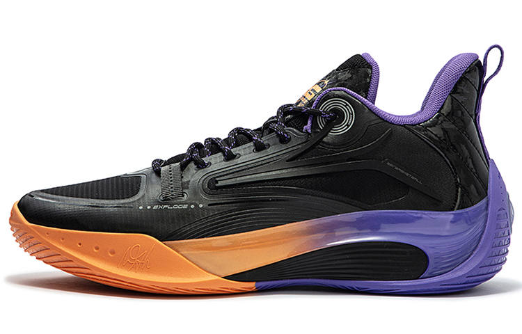 361° AG Sparkling 2.0 Cushioning, Wear Resistant Low top Basketball Shoes Men's Black Purple
