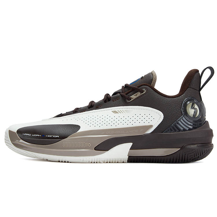 361° Abrasion Resistant Cushioning Low top Basketball Shoes Men's White Brown
