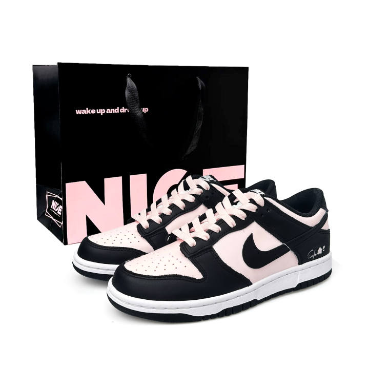 Nike Nike Dunk Abrasion Resistant Low top Skateboard Shoes Unisex Black Pink