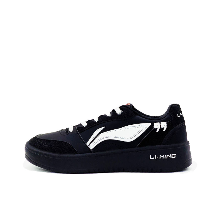 Li-Ning Li Ning Sycee V3 Synthetic Leather Abrasion Resistant Lightweight Breathable Low top Skateboard Shoes Men's Black White