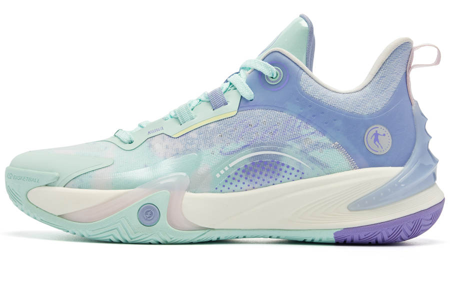 QIAODAN Broken Shadow 6.0 Smoky Wave Basketball Shoes Men's Cyan Blue Purple