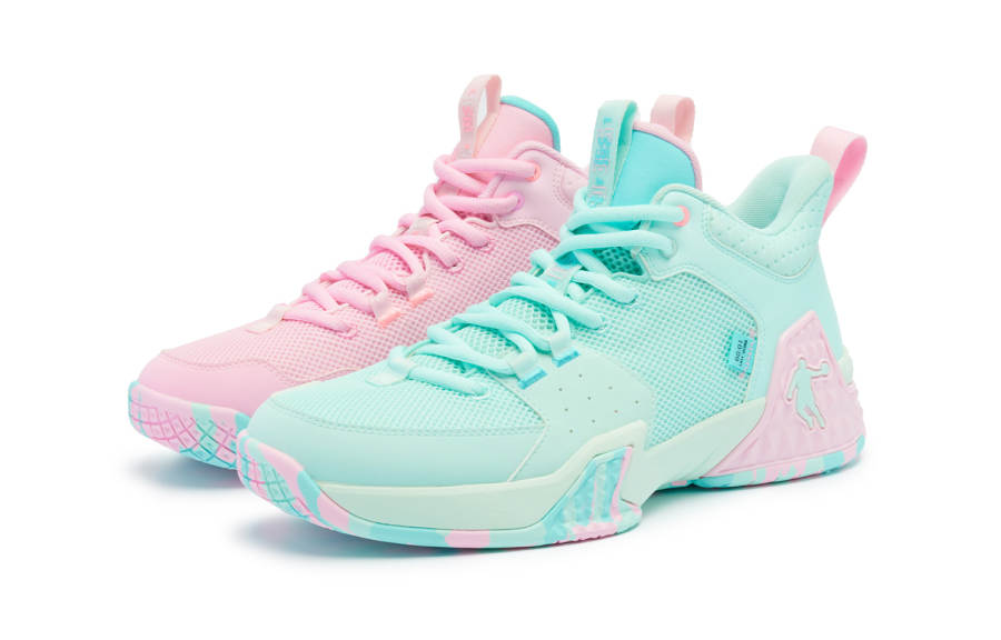 QIAODAN Killing Move 1.0 Fabric Low top Basketball Shoes Men's Cherry Blossom Pink Ripple