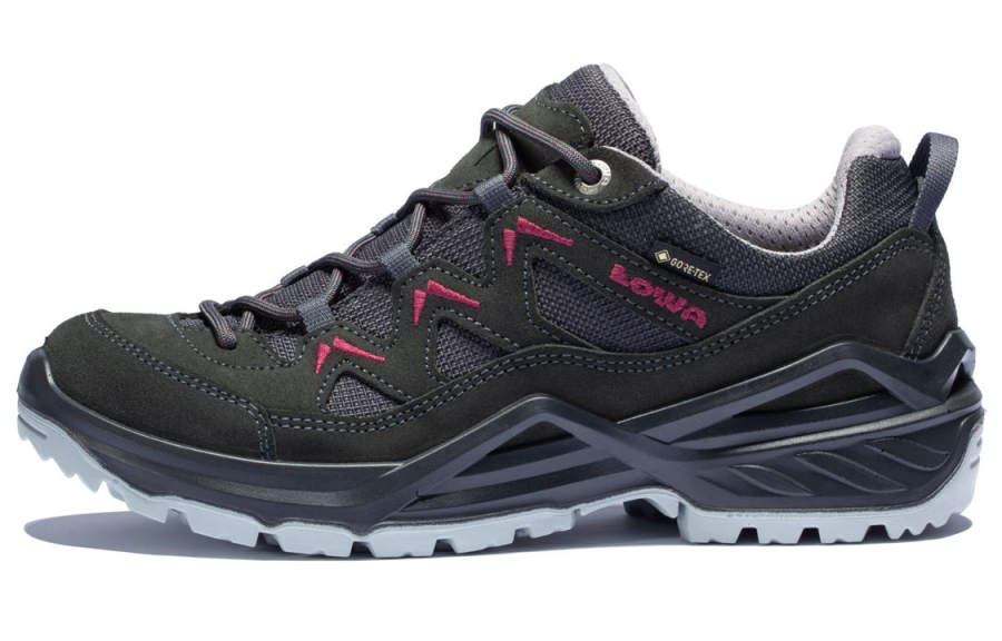 Lowa Mountaineering & Hiking Shoes Women's Low Top Smoke Gray/Bright Red
