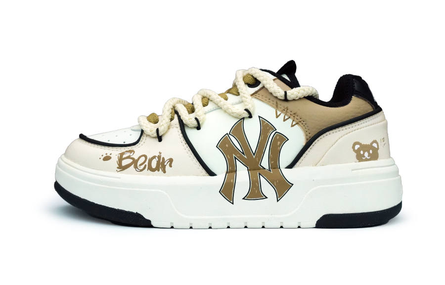 MLB Chunky Liner Abrasion Resistant Slip Resistant Low top Skateboard Shoes Unisex Brown