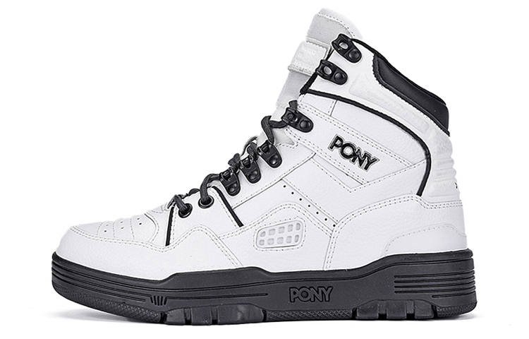 Pony M100 High top Vintage Basketball Shoes Women's White Black
