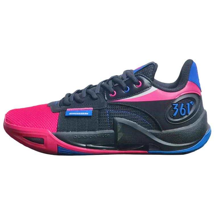 361° Slip Resistant Abrasion Resistant Slip Resistant Abrasion Resistant Low top Basketball Shoes Men's Black Red