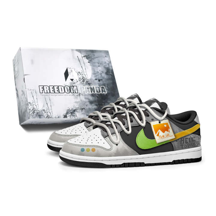 Nike Nike Dunk Slip Resistant Abrasion Resistant Low top Skateboard Shoes Unisex Black Gray