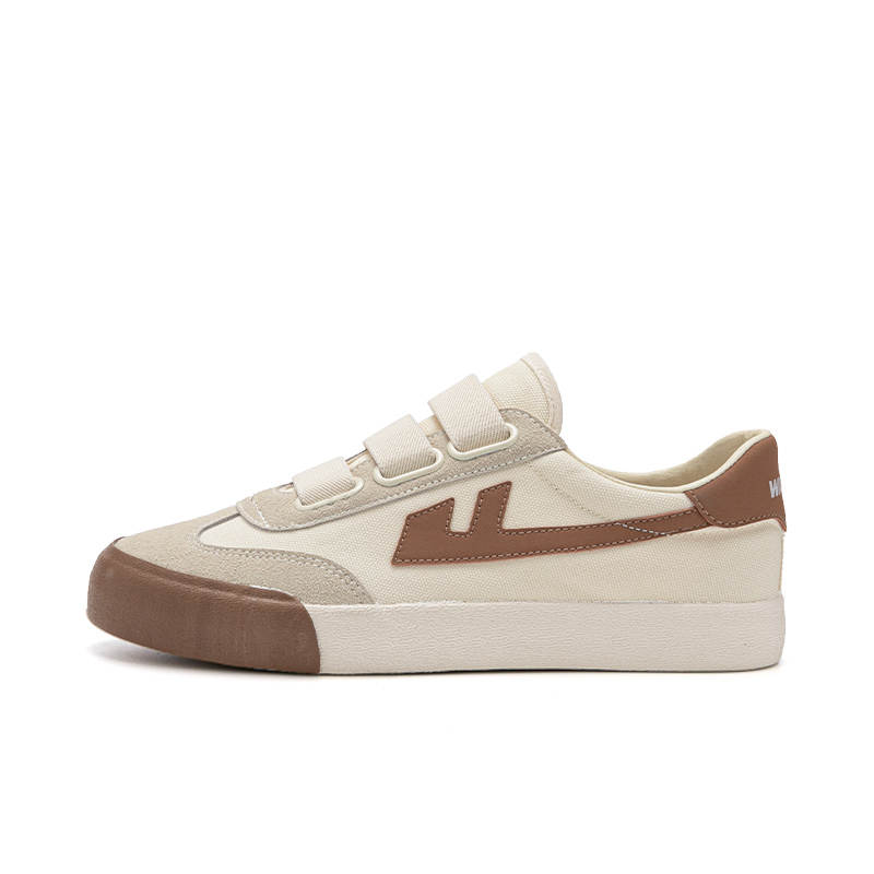 Warrior Height Increasing Abrasion Resistant Low top Canvas Shoes Unisex Beige Brown