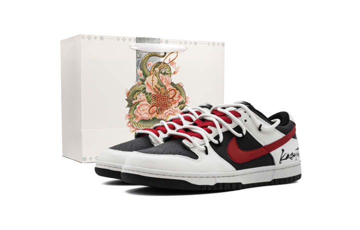Nike Nike Dunk Source Point Abrasion Resistant Abrasion Resistant Low top Skateboard Shoes Unisex Black White Red