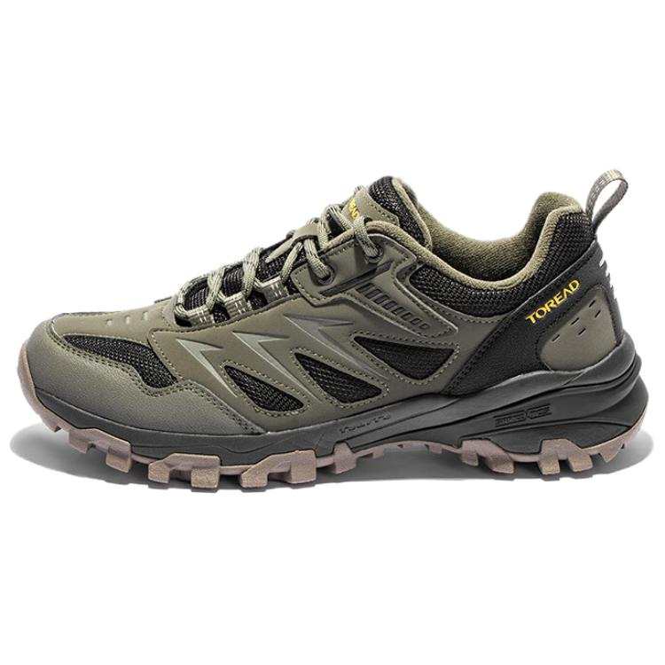TOREAD Slip Resistant And Breathable Low top Hiking Shoes Men's Green Black