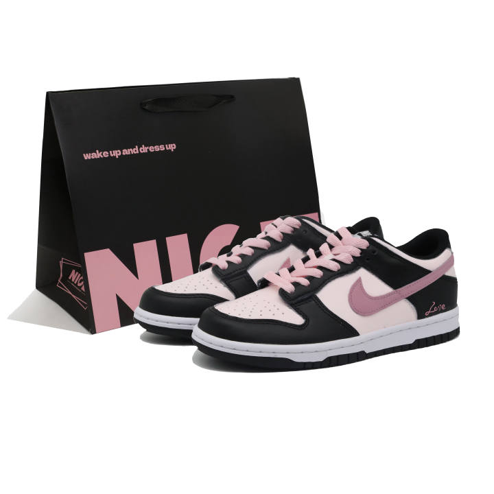 Nike Nike Dunk Cheese Berry Slip Resistant Abrasion Resistant Low top Skateboard Shoes Women's Black Pink